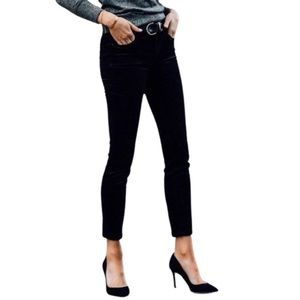 Madewell 9” High Riser Skinny Velvet Black Pants Waist 29